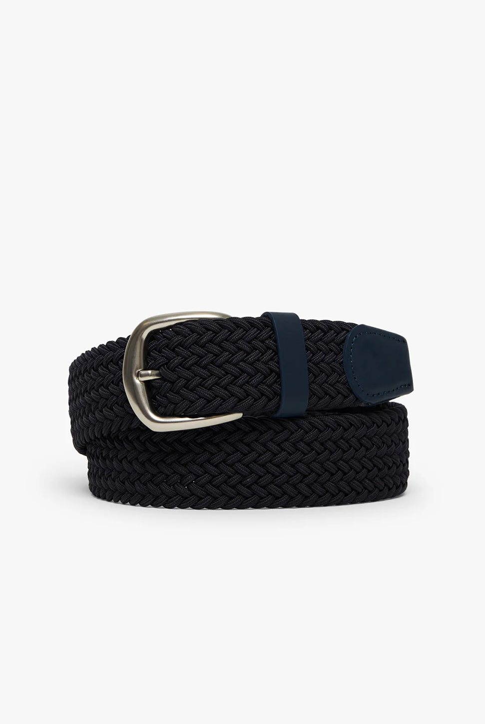 Braided Elastic Belt - Navy Blue-34 HERITAGE-Over the Rainbow