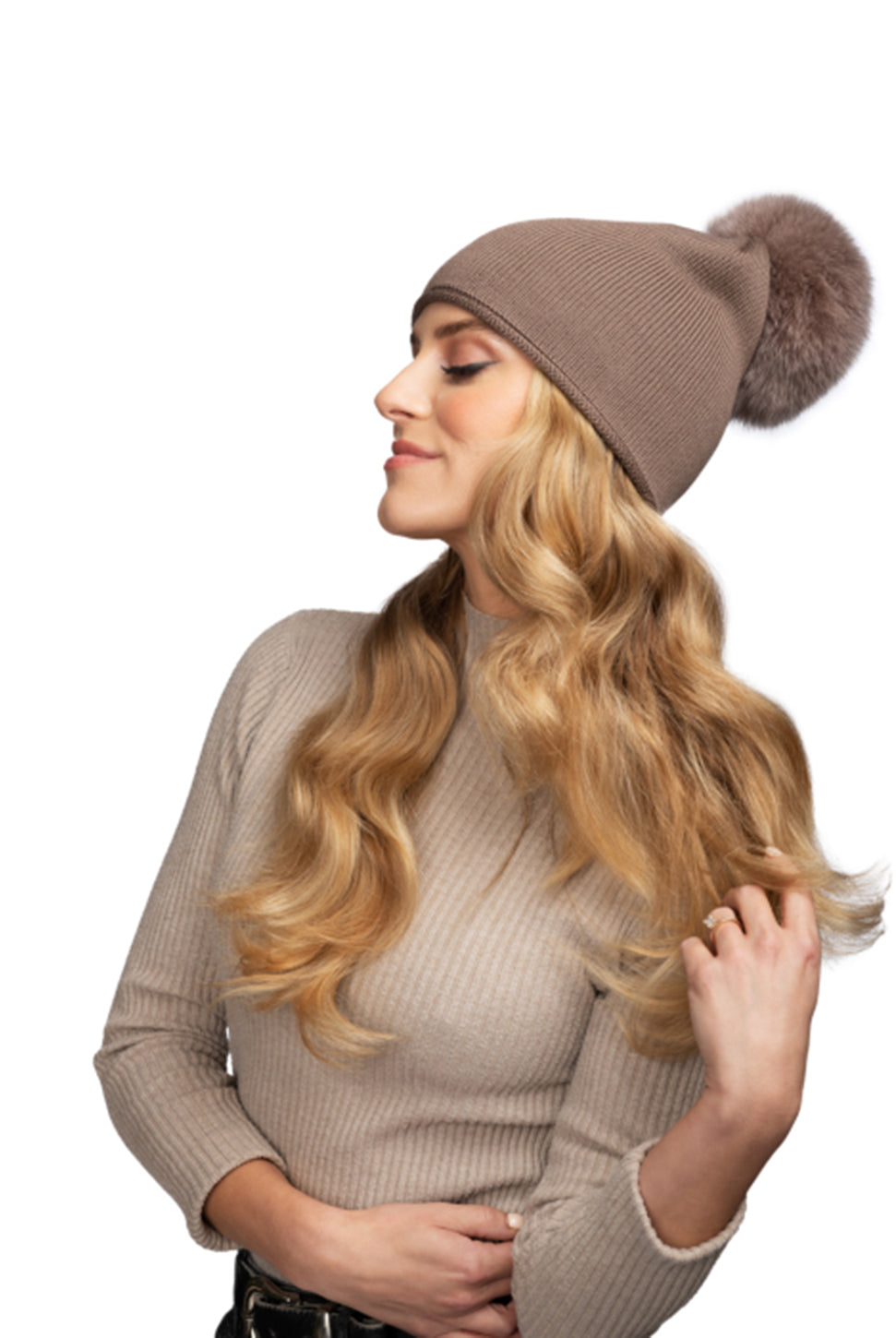 Glossy Knit Hat - Coco-Lindo F-Over the Rainbow