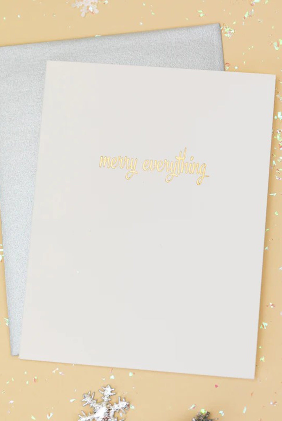 Letterpress Card - Merry Everything-CHEZ GAGNE LETTERPRESS-Over the Rainbow