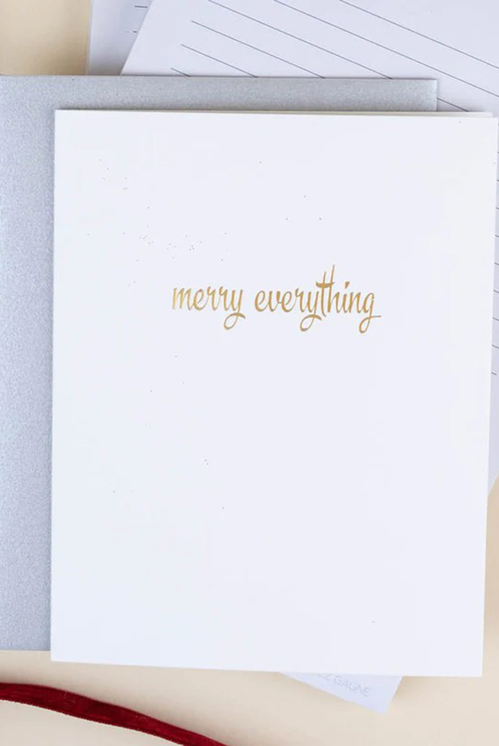 Letterpress Card - Merry Everything-CHEZ GAGNE LETTERPRESS-Over the Rainbow