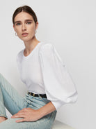 Loren Smocked Top - White-NATION-Over the Rainbow