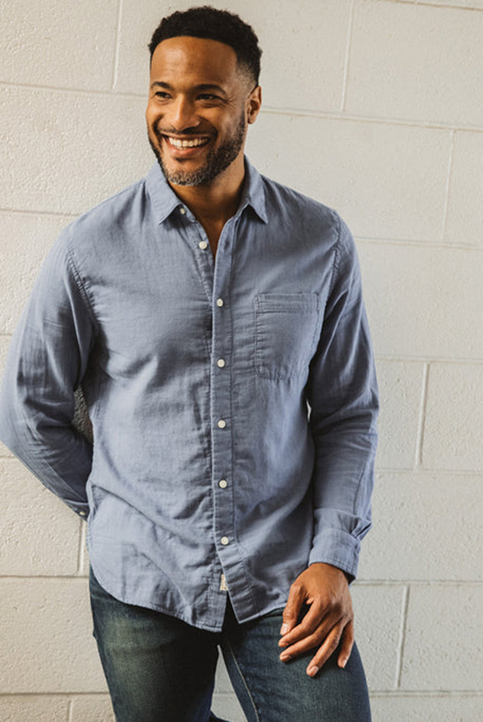 The Ripper Double Gauze Shirt - Matte Blue-HIROSHI KATO-Over the Rainbow