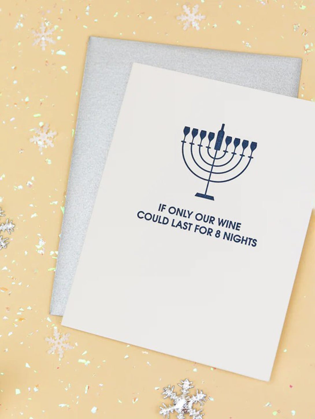 Letterpress Card - Last For 8 Nights-CHEZ GAGNE LETTERPRESS-Over the Rainbow