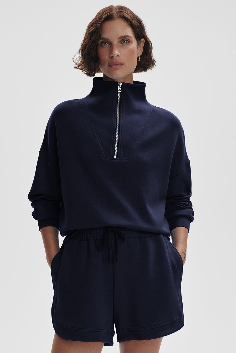 Hawley Half Zip Sweatshirt - Navy-VARLEY-Over the Rainbow