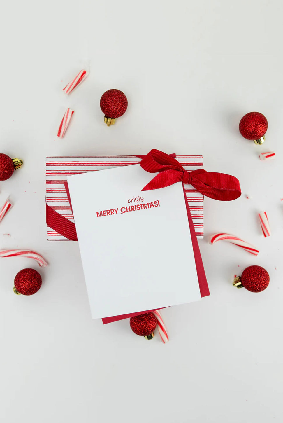 Merry Christmas Crisis - Letterpress Card-CHEZ GAGNE LETTERPRESS-Over the Rainbow