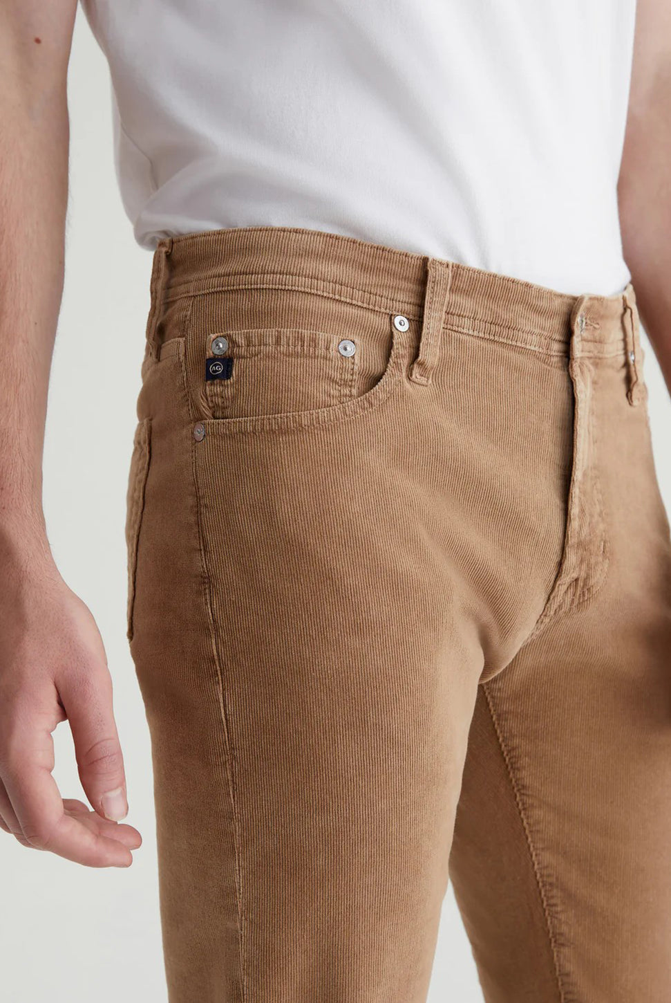 Tellis Modern Slim Pant - Sulfur Light Truffle Corduroy-AG Jeans-Over the Rainbow