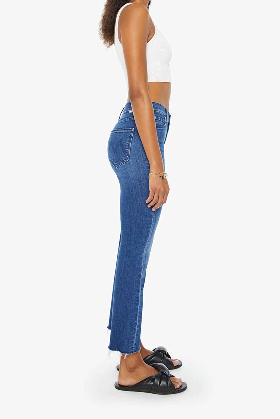The Mid Rise Dazzler Ankle Fray Jean - Nothing Between Us-Mother-Over the Rainbow