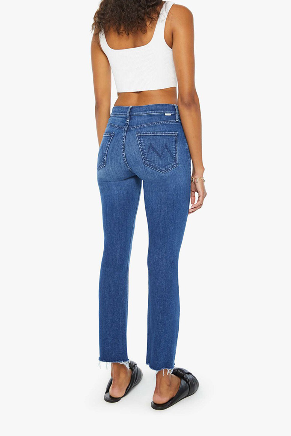 The Mid Rise Dazzler Ankle Fray Jean - Nothing Between Us-Mother-Over the Rainbow
