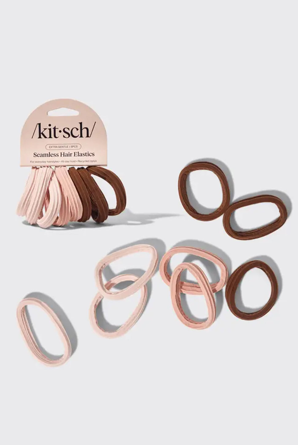 Seamless Hair Elastics 8pc Set- Rosewood-KITSCH-Over the Rainbow