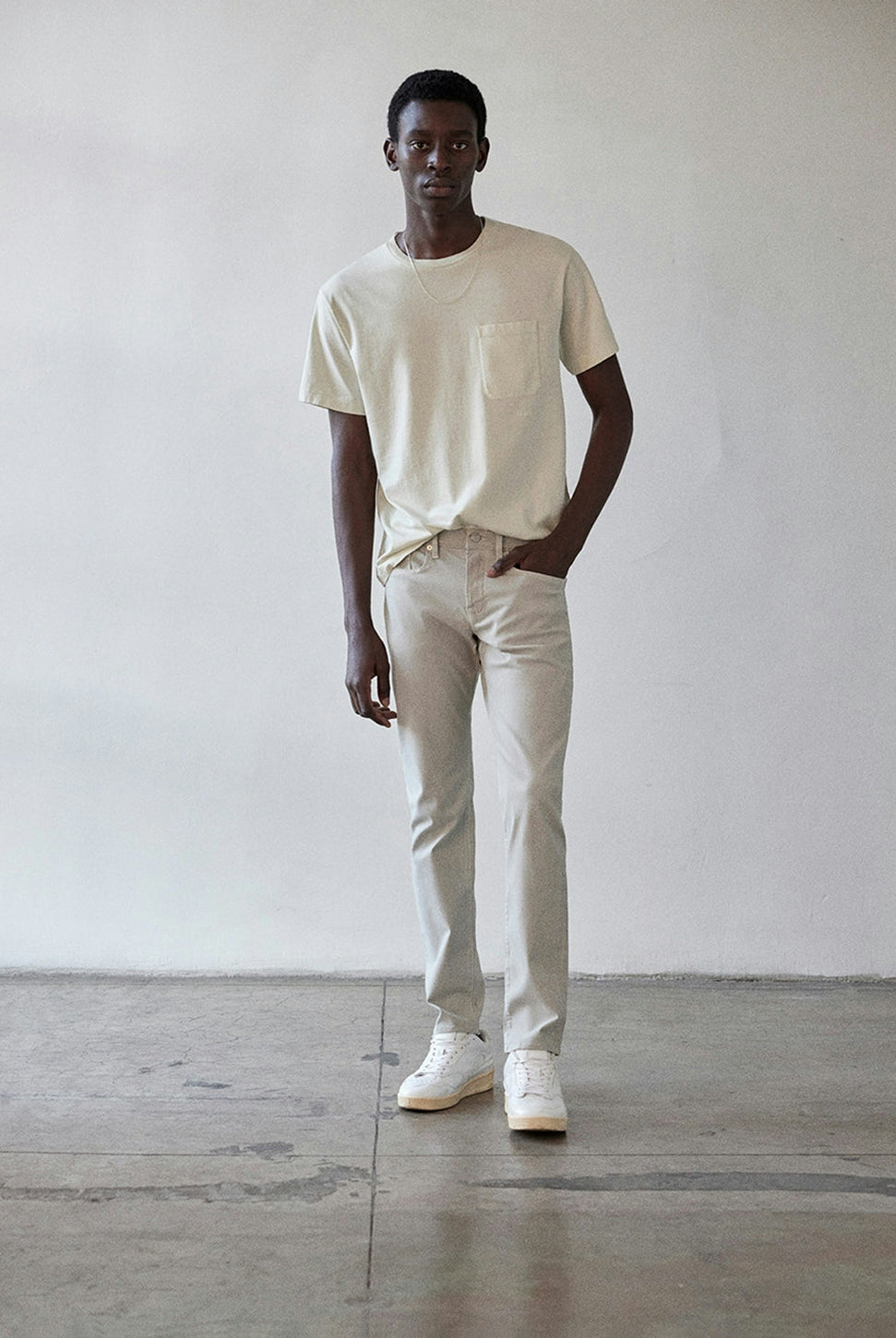 L'Homme Slim Pant - Milk Beige-FRAME-Over the Rainbow