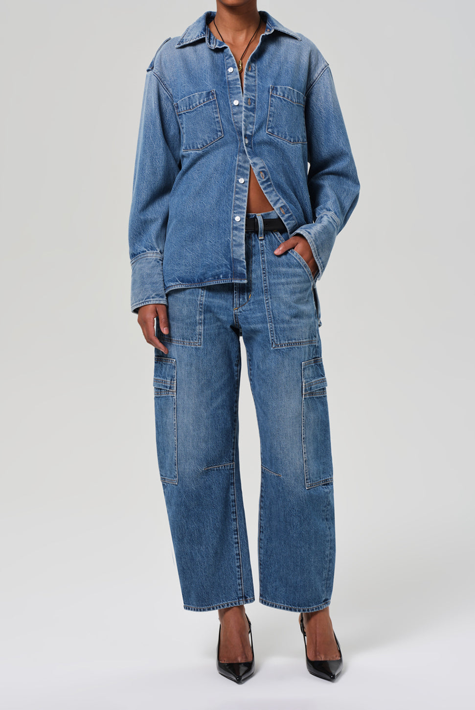 Marcelle Low Slung Cargo Jean - Elysian-Citizens of Humanity-Over the Rainbow