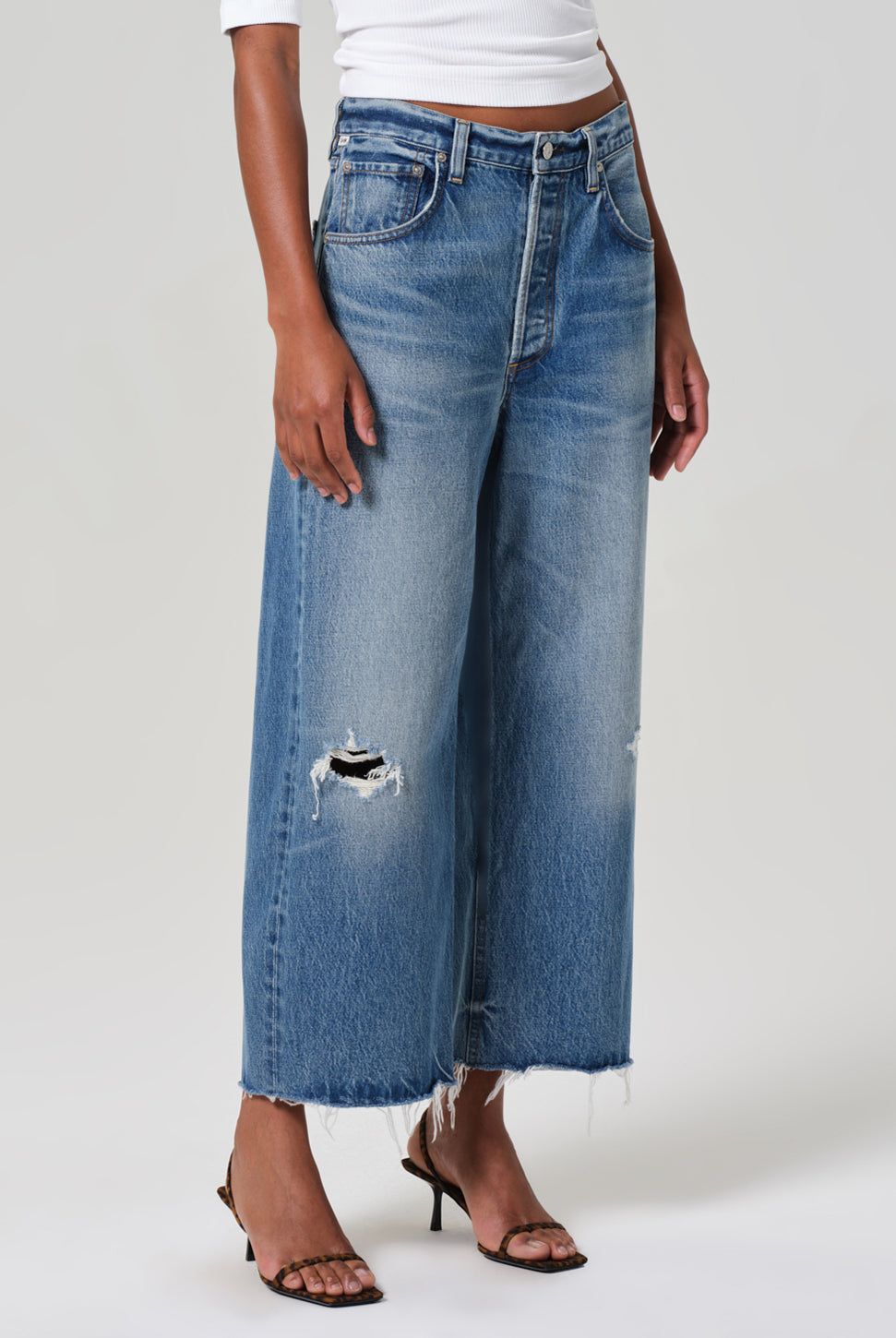 Ayla Raw Hem Crop Jean - Solano-Citizens of Humanity-Over the Rainbow