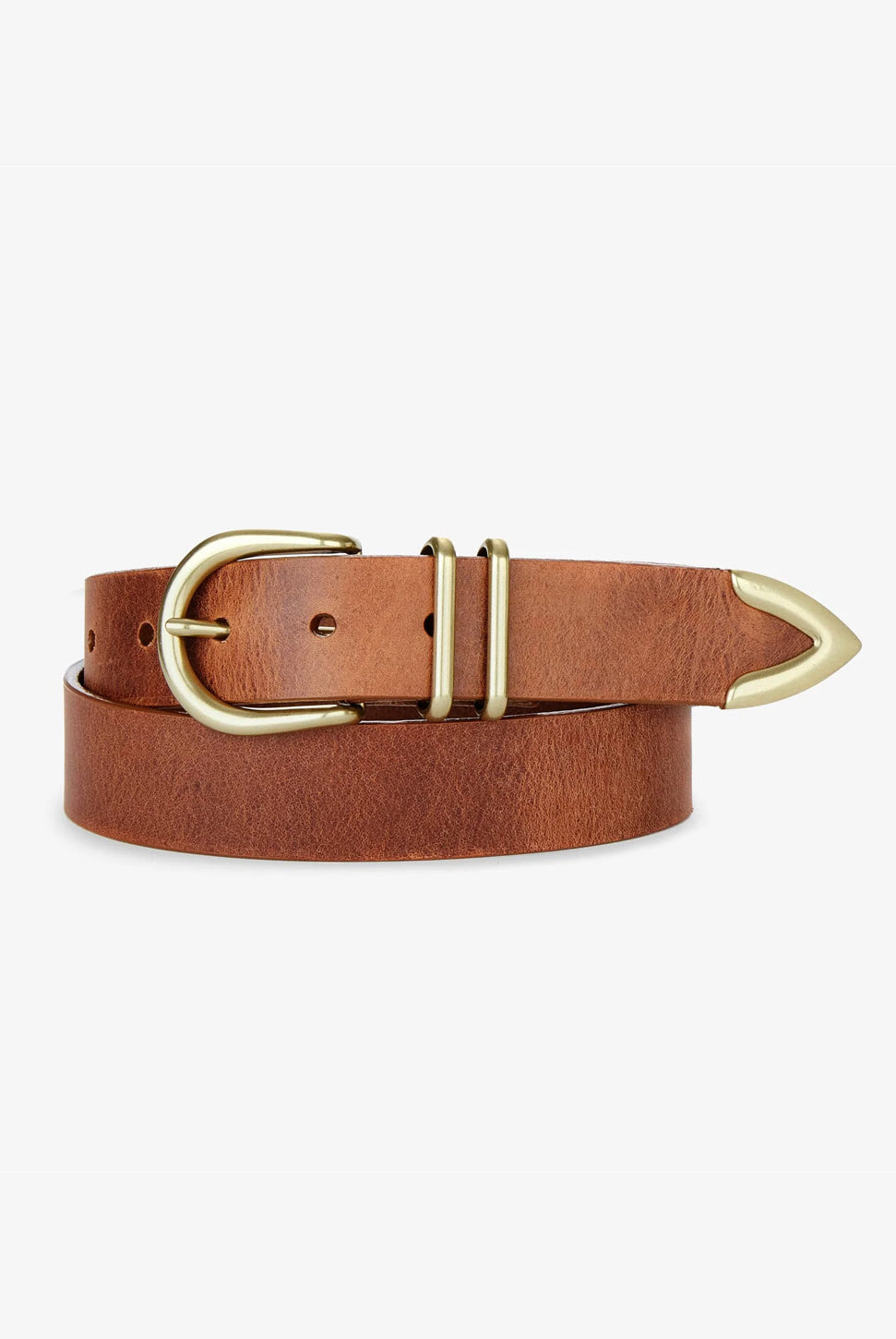Fayla Double Buckle Belt - Brandy-Brave Leather-Over the Rainbow