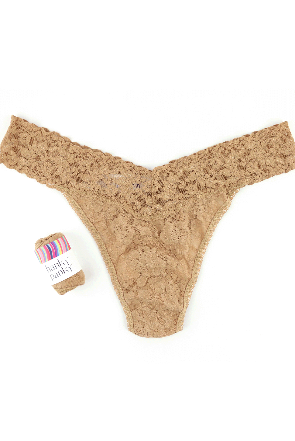 Signature Lace Original Rise Thong - Primary Colours-Hanky Panky-Over the Rainbow