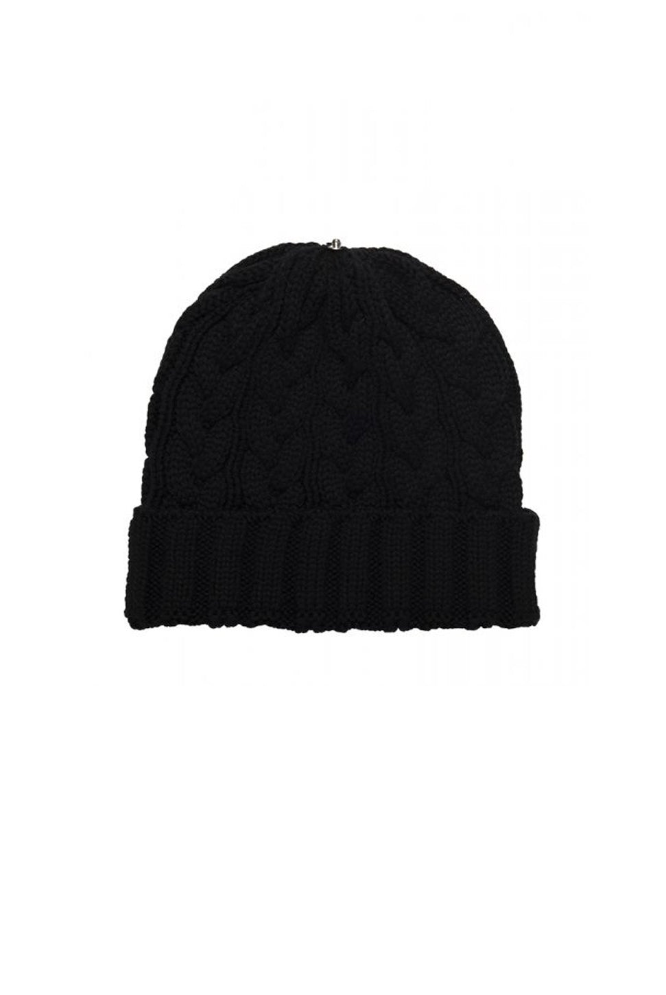 Charlie Cable Knit Hat - Black-Lindo F-Over the Rainbow