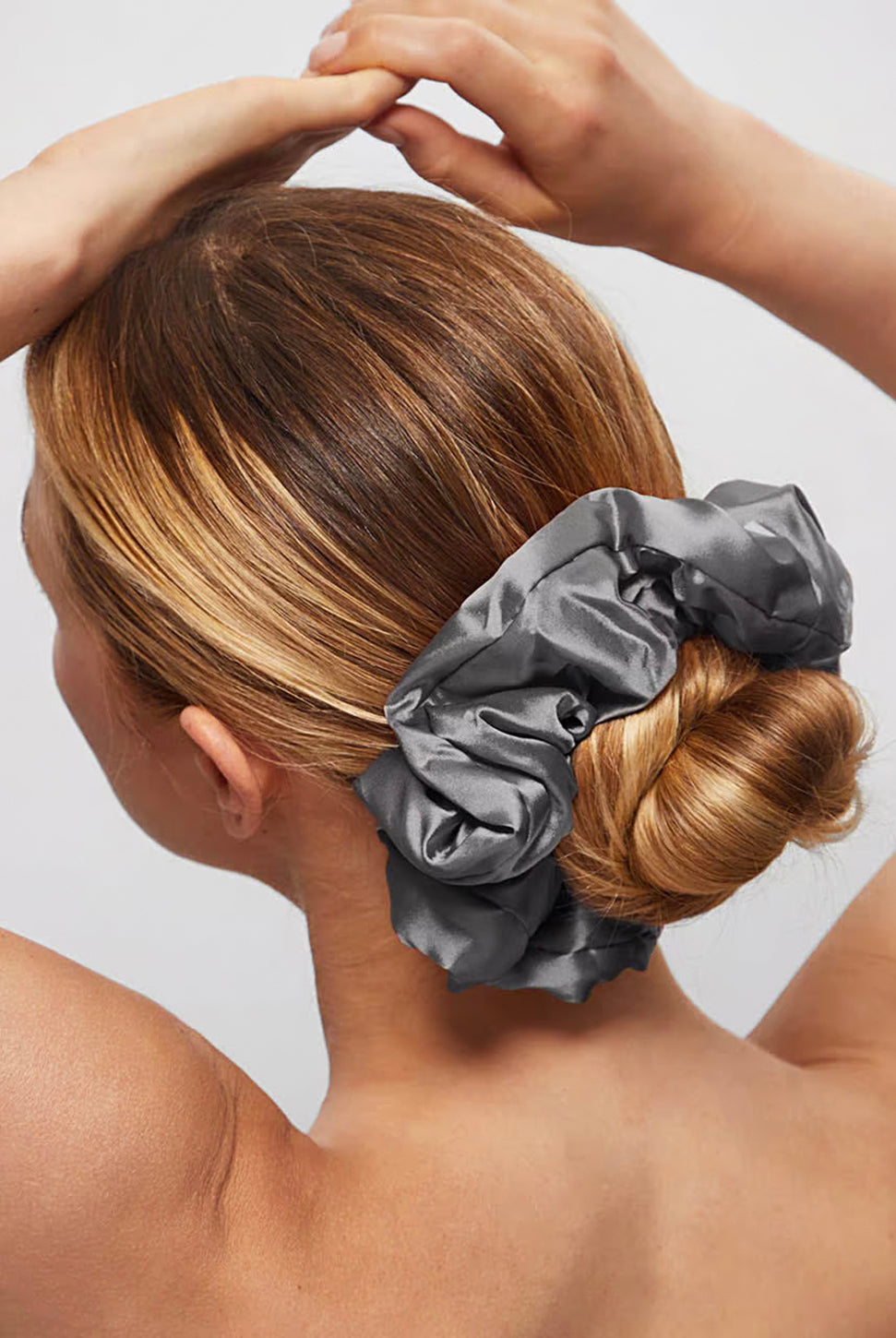 Satin Sleep Pillow Scrunchies - Charcoal Gold-KITSCH-Over the Rainbow