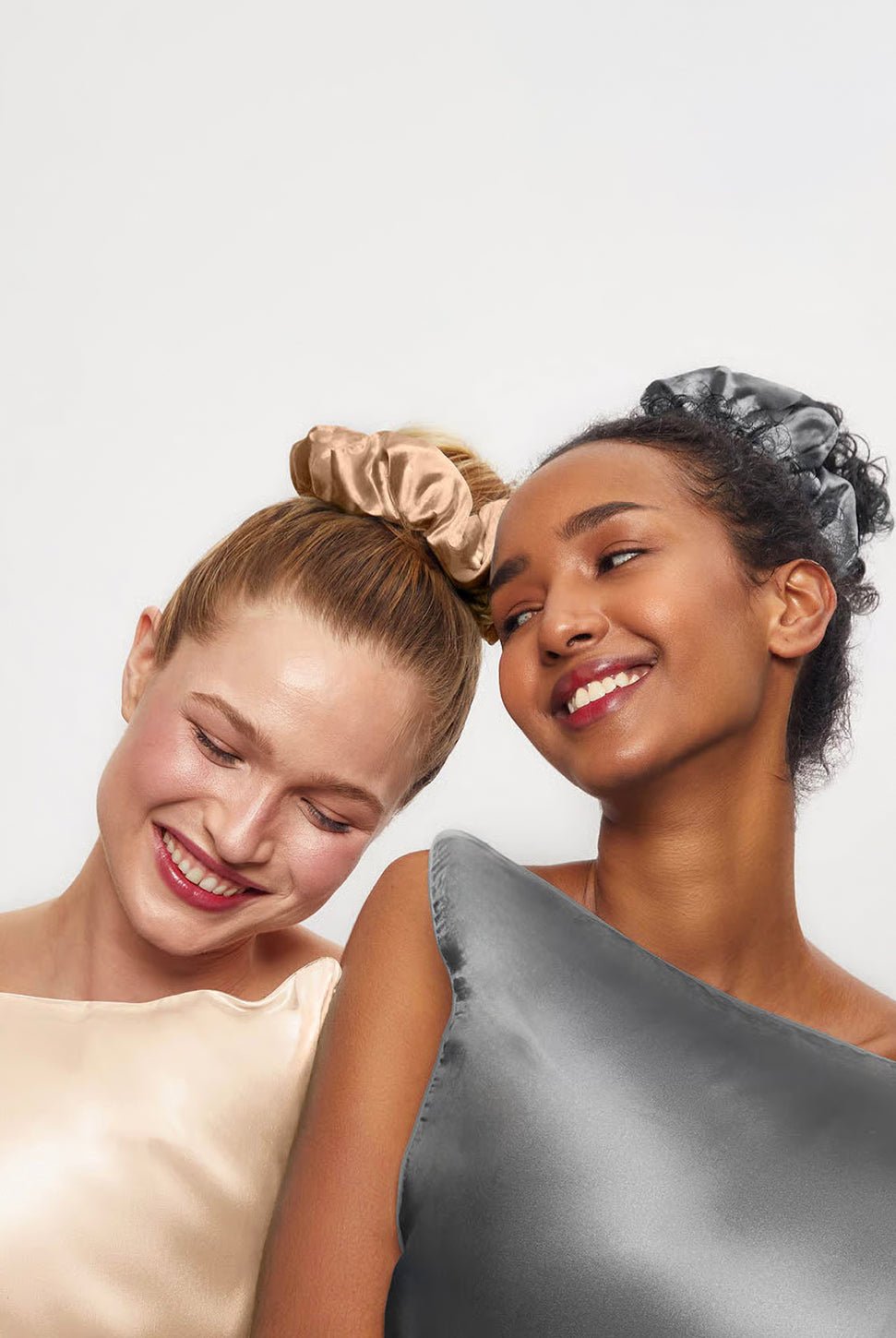 Satin Sleep Pillow Scrunchies - Charcoal Gold-KITSCH-Over the Rainbow