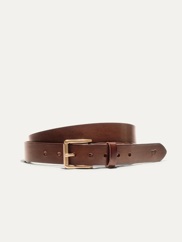 Saddle Leather Belt - Brown-WILL-Over the Rainbow
