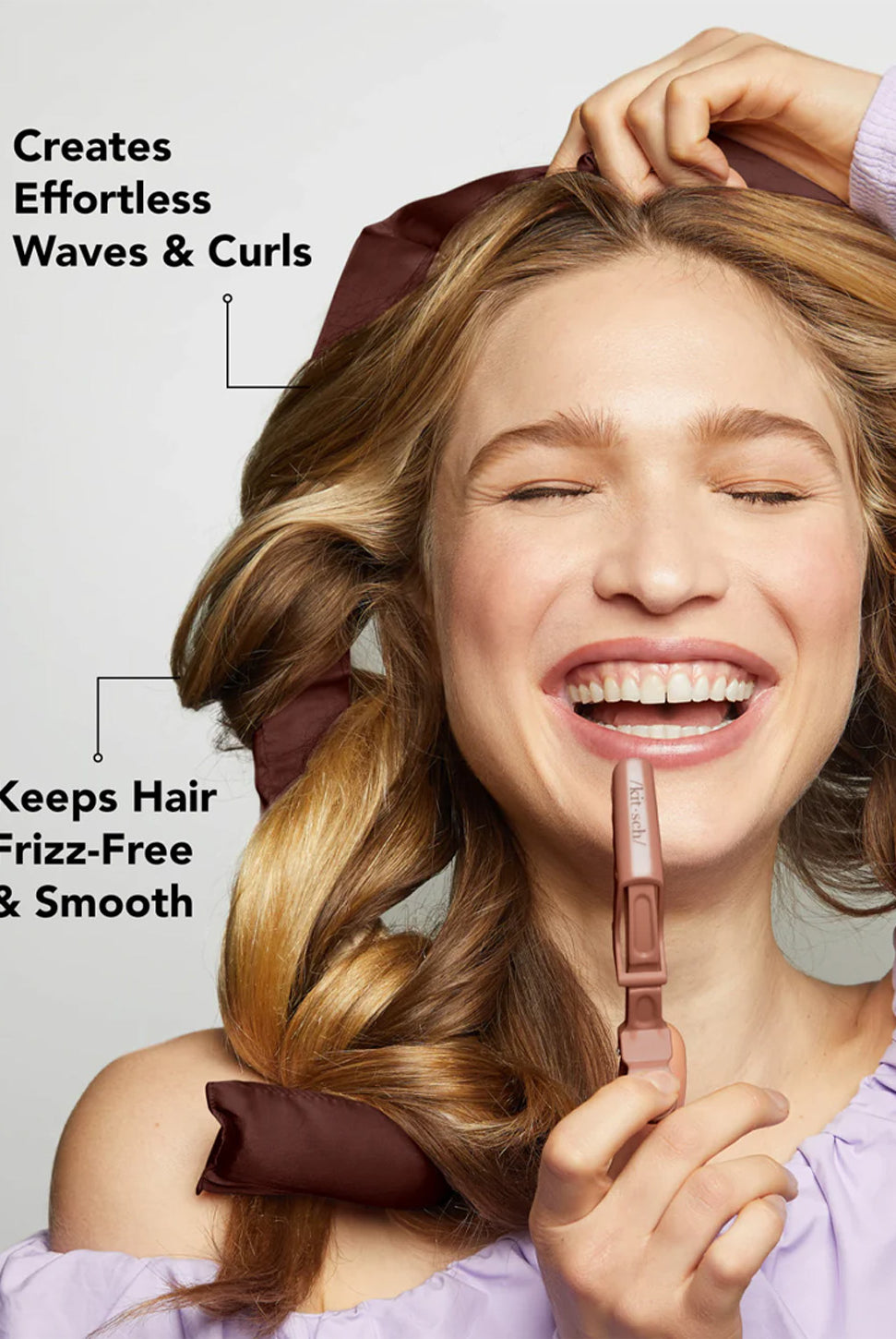 XL Satin Heatless Curling Set - Chocolate-KITSCH-Over the Rainbow