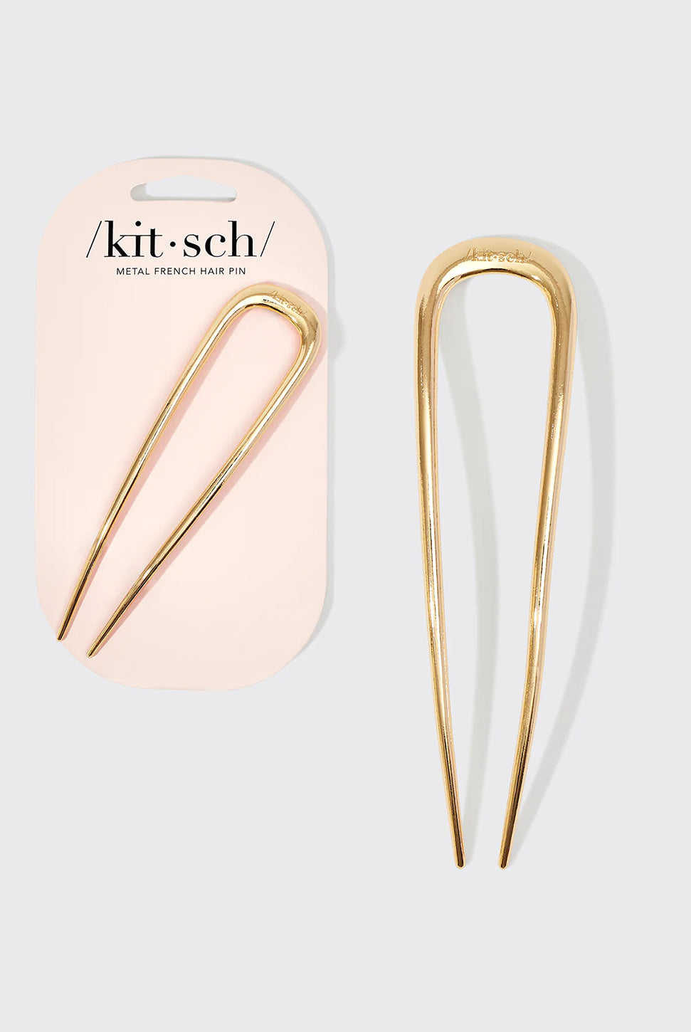 Metal French Hair Pin - Gold-KITSCH-Over the Rainbow