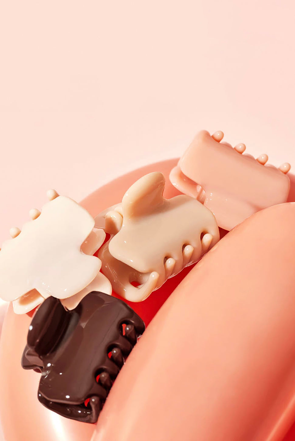 Recycled Mini Cloud Claw Clips - Rosewood-KITSCH-Over the Rainbow