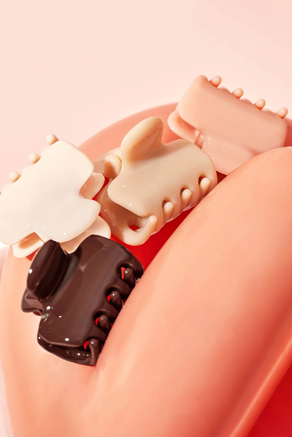 Recycled Mini Cloud Claw Clips - Rosewood-KITSCH-Over the Rainbow