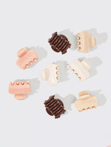 Recycled Mini Cloud Claw Clips 8pc - Rosewood-KITSCH-Over the Rainbow
