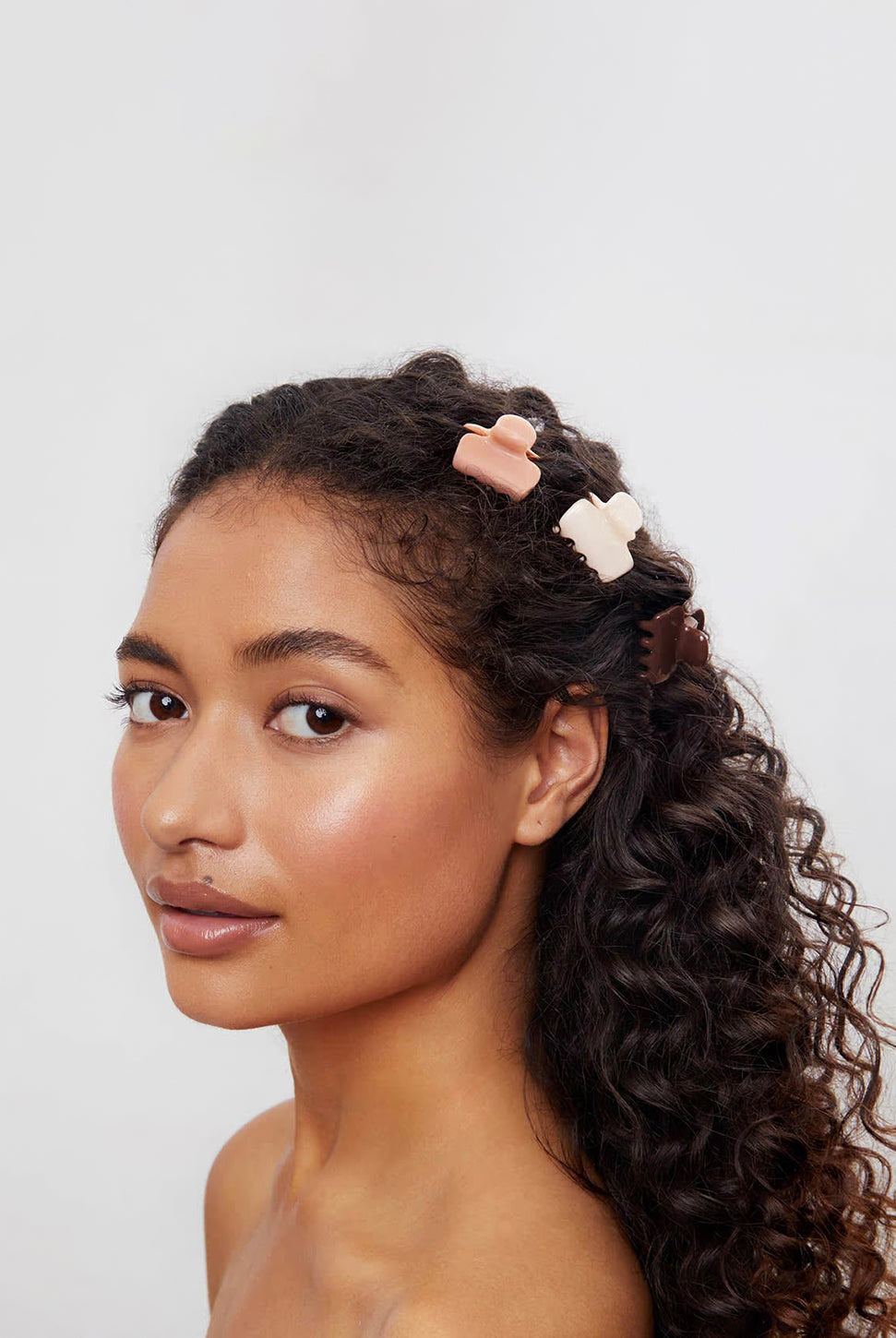 Recycled Mini Cloud Claw Clips - Rosewood-KITSCH-Over the Rainbow