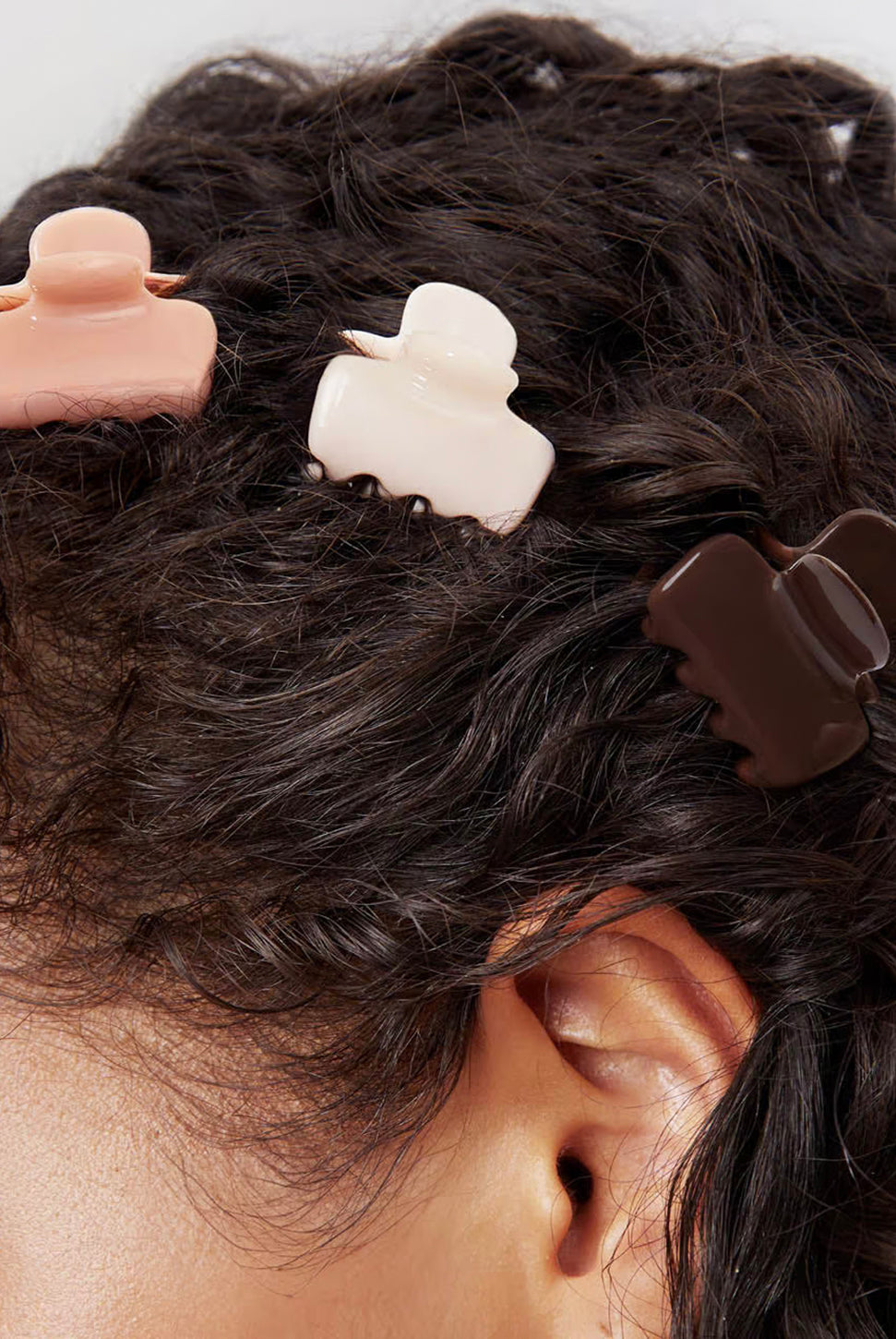 Recycled Mini Cloud Claw Clips - Rosewood-KITSCH-Over the Rainbow