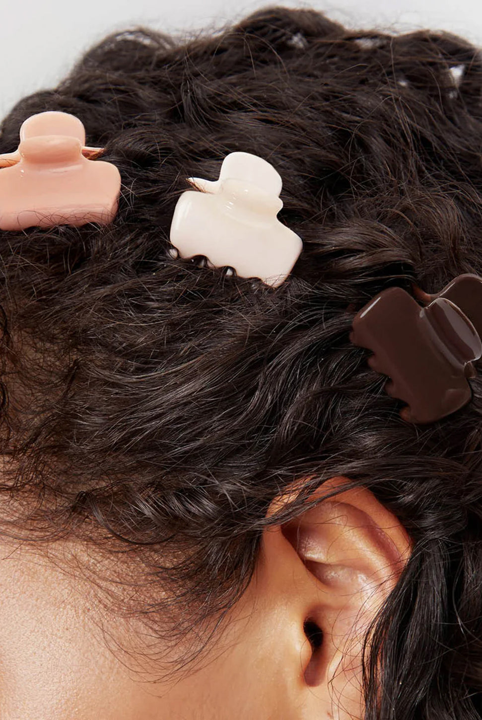 Recycled Mini Cloud Claw Clips - Rosewood-KITSCH-Over the Rainbow