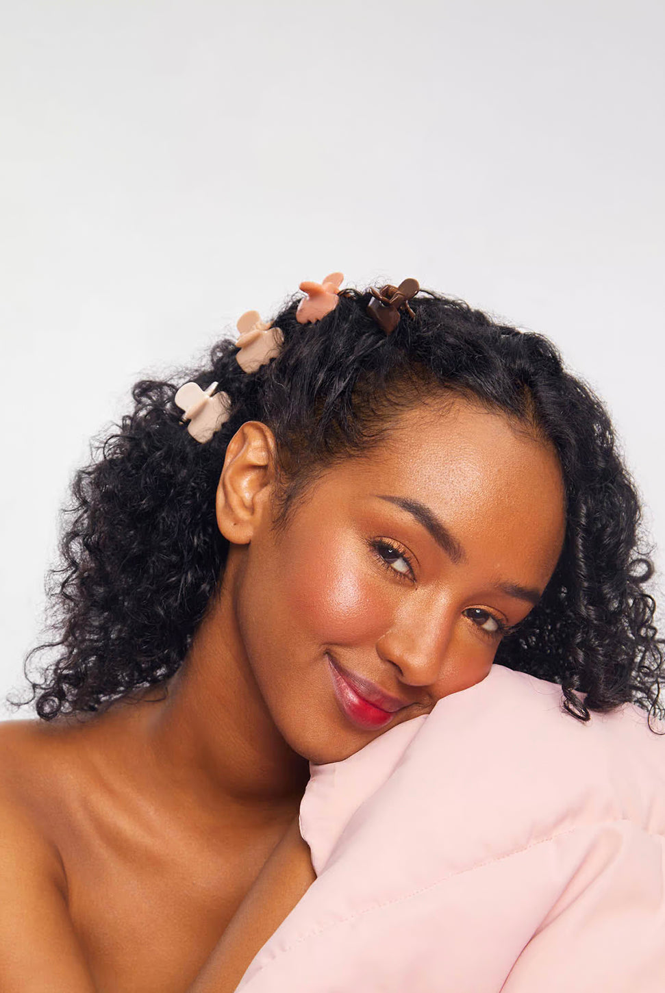 Recycled Mini Cloud Claw Clips - Rosewood-KITSCH-Over the Rainbow