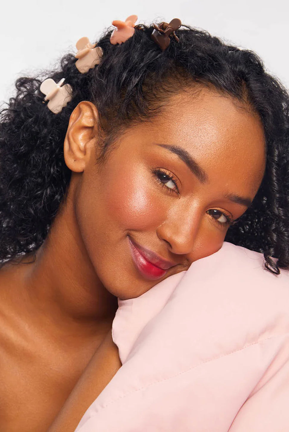 Recycled Mini Cloud Claw Clips - Rosewood-KITSCH-Over the Rainbow