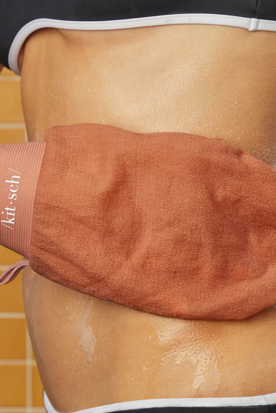 Exfoliating Gloves 2pc Set - Black & Terracotta-KITSCH-Over the Rainbow