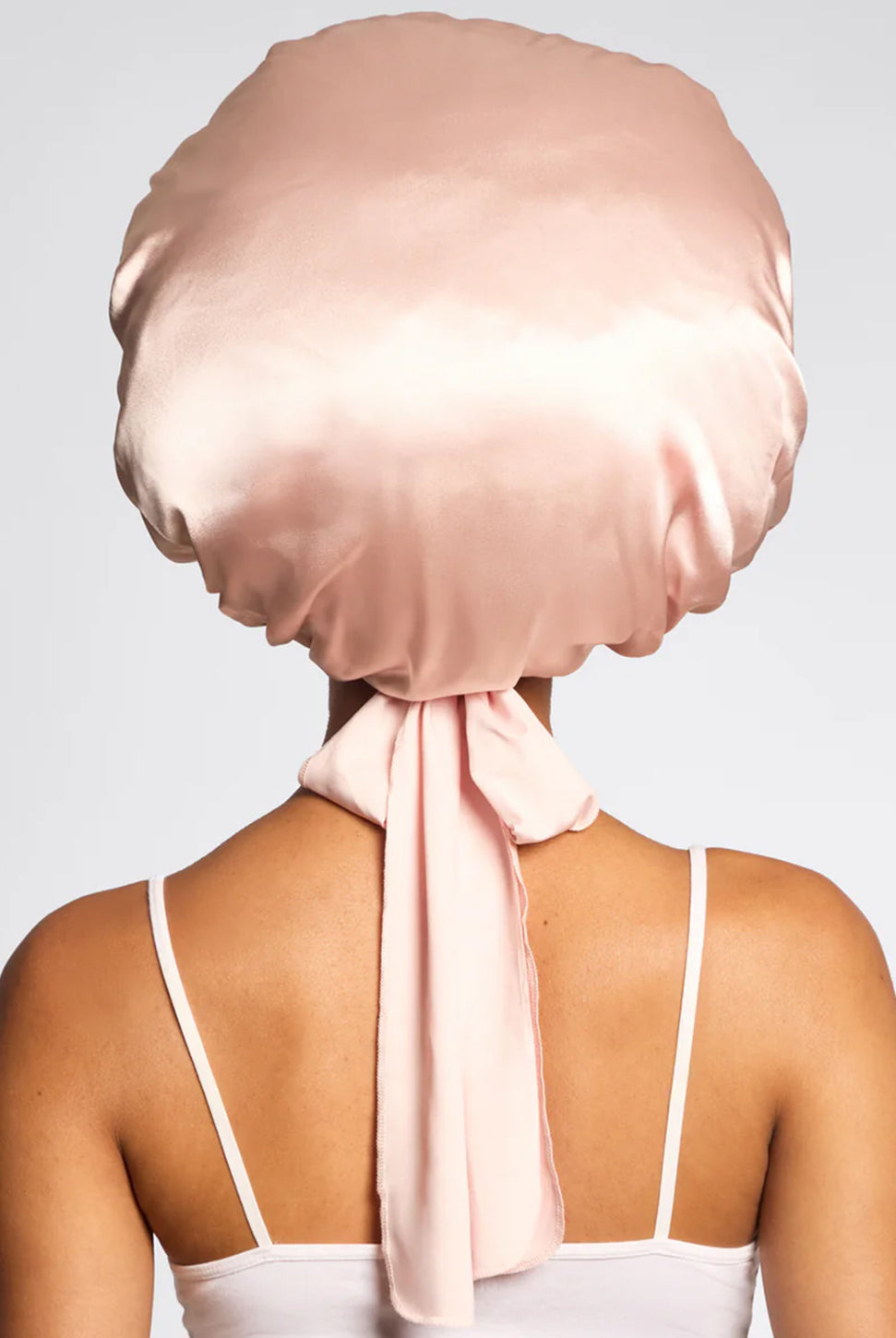 Adjustable Oversized Satin Bonnet - Blush-KITSCH-Over the Rainbow