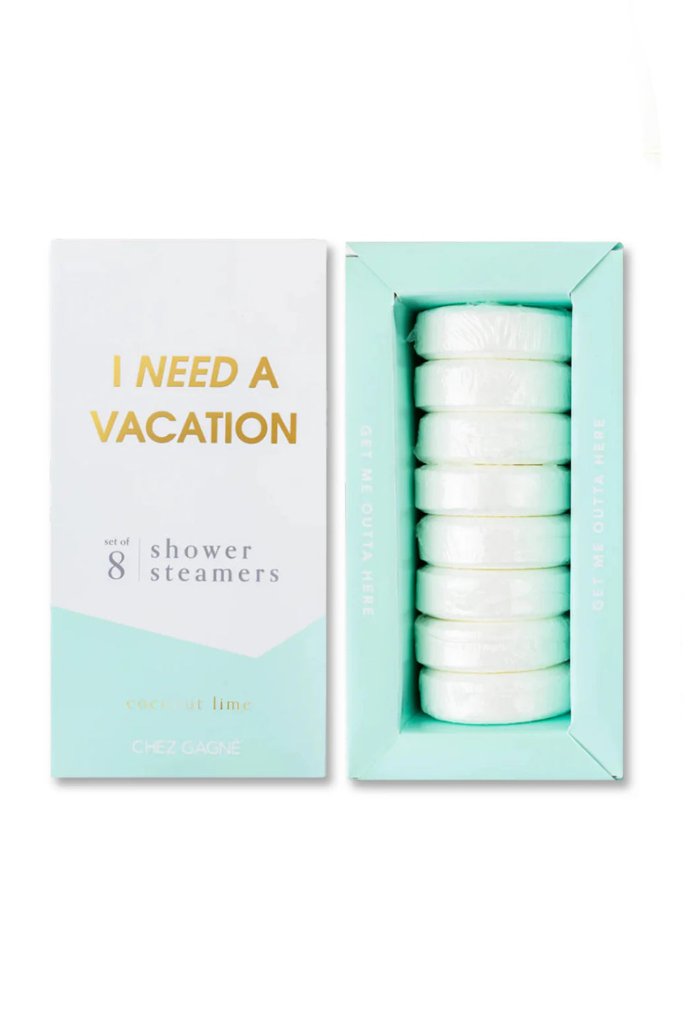 I Need A Vacation Shower Steamer Set - Coconut Lime-CHEZ GAGNE LETTERPRESS-Over the Rainbow