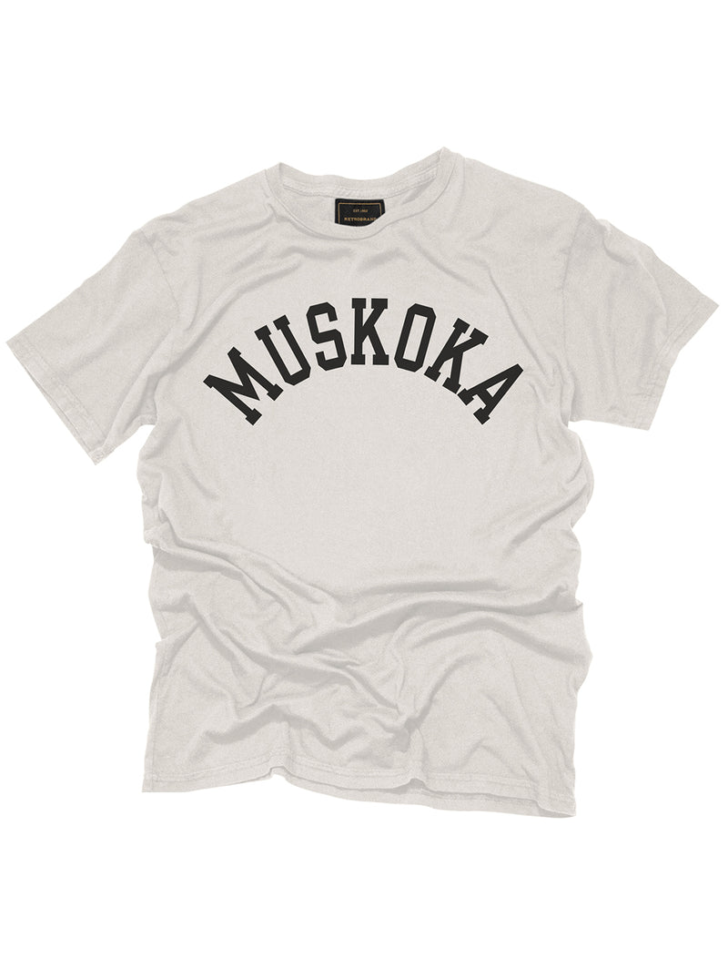 Muskoka Arch Unisex T-Shirt - Antique White-Retro Brand Black Label-Over the Rainbow