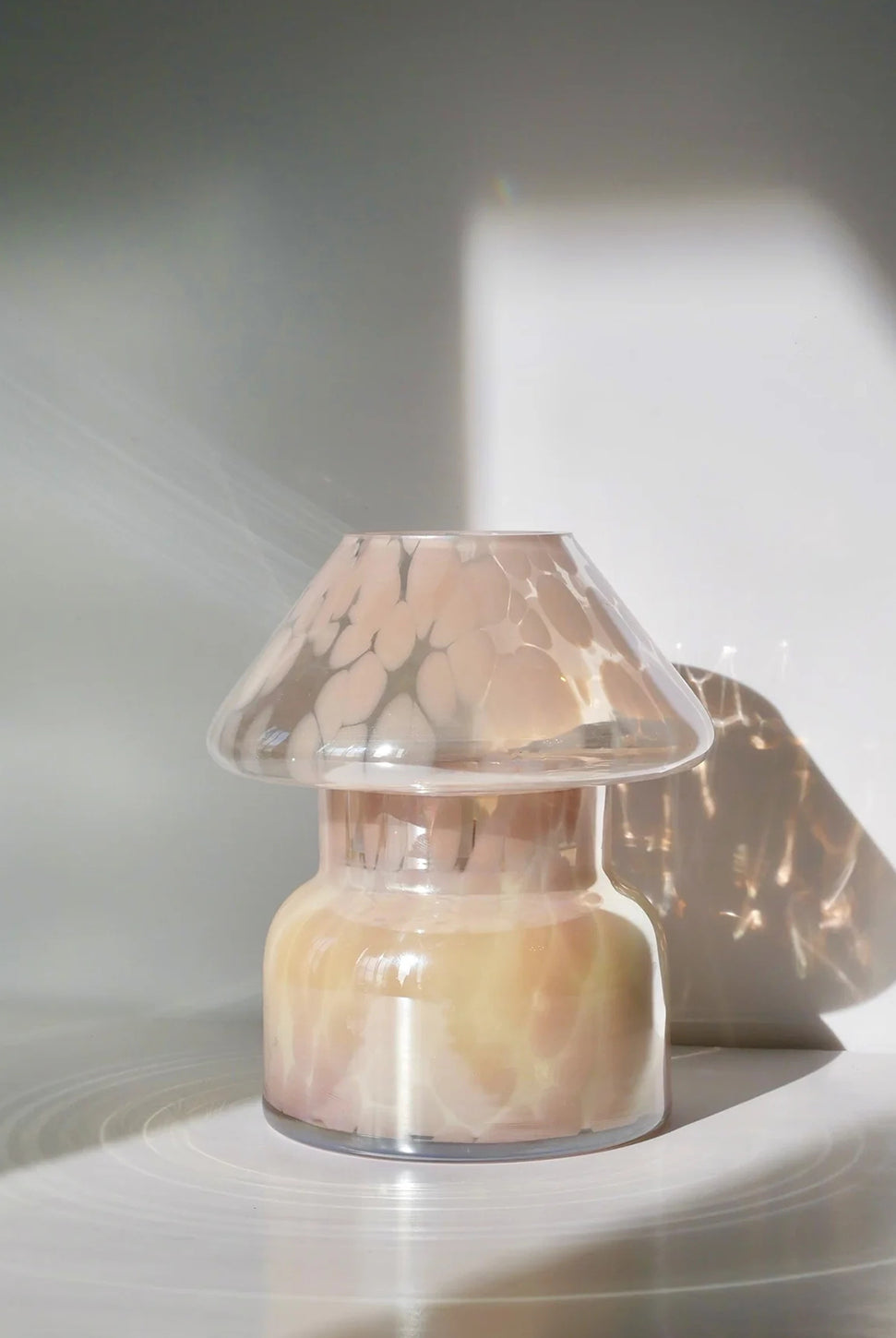 Pastel Pink Mushroom Candle Lamp - Tobacco Vanilla-URBAN BURN-Over the Rainbow