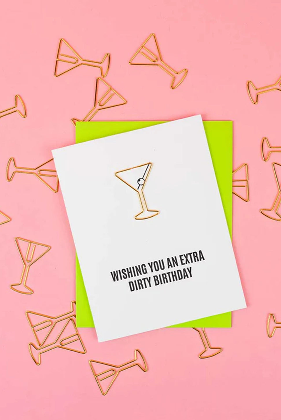 Extra Dirty Birthday Paper Clip Letterpress Card-CHEZ GAGNE LETTERPRESS-Over the Rainbow