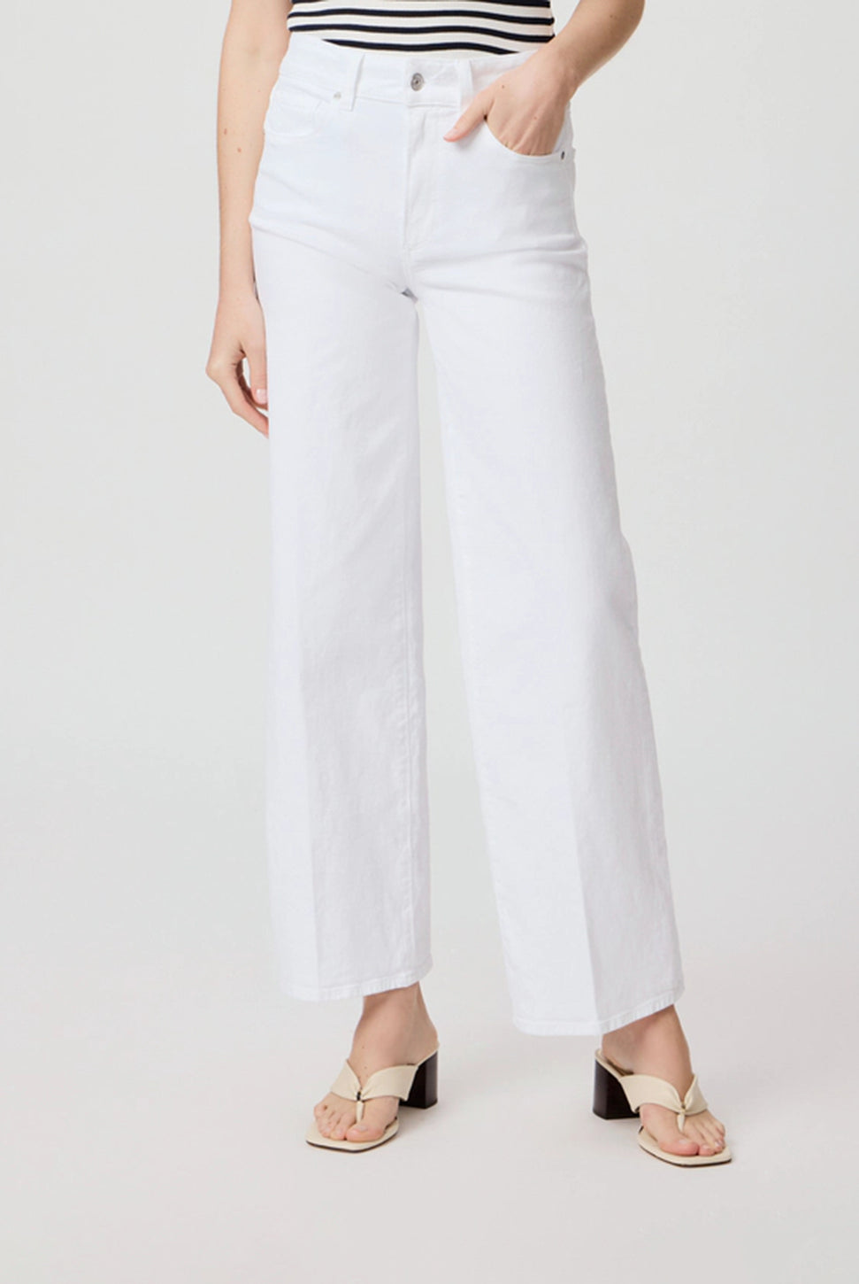 Sasha High Rise Straight Jean - Crisp White-Paige-Over the Rainbow