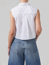 Anders Sleeveless Crop Shirt - White-Citizens of Humanity-Over the Rainbow