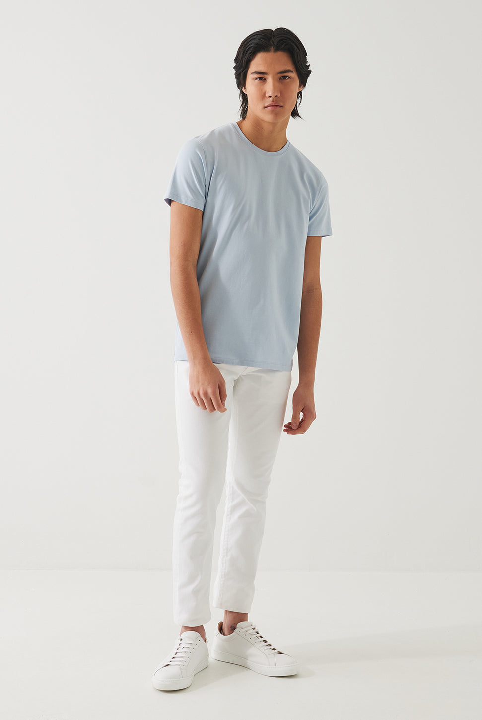 Iconic Pima Crew Neck T-Shirt - Blue Ice-Patrick Assaraf-Over the Rainbow