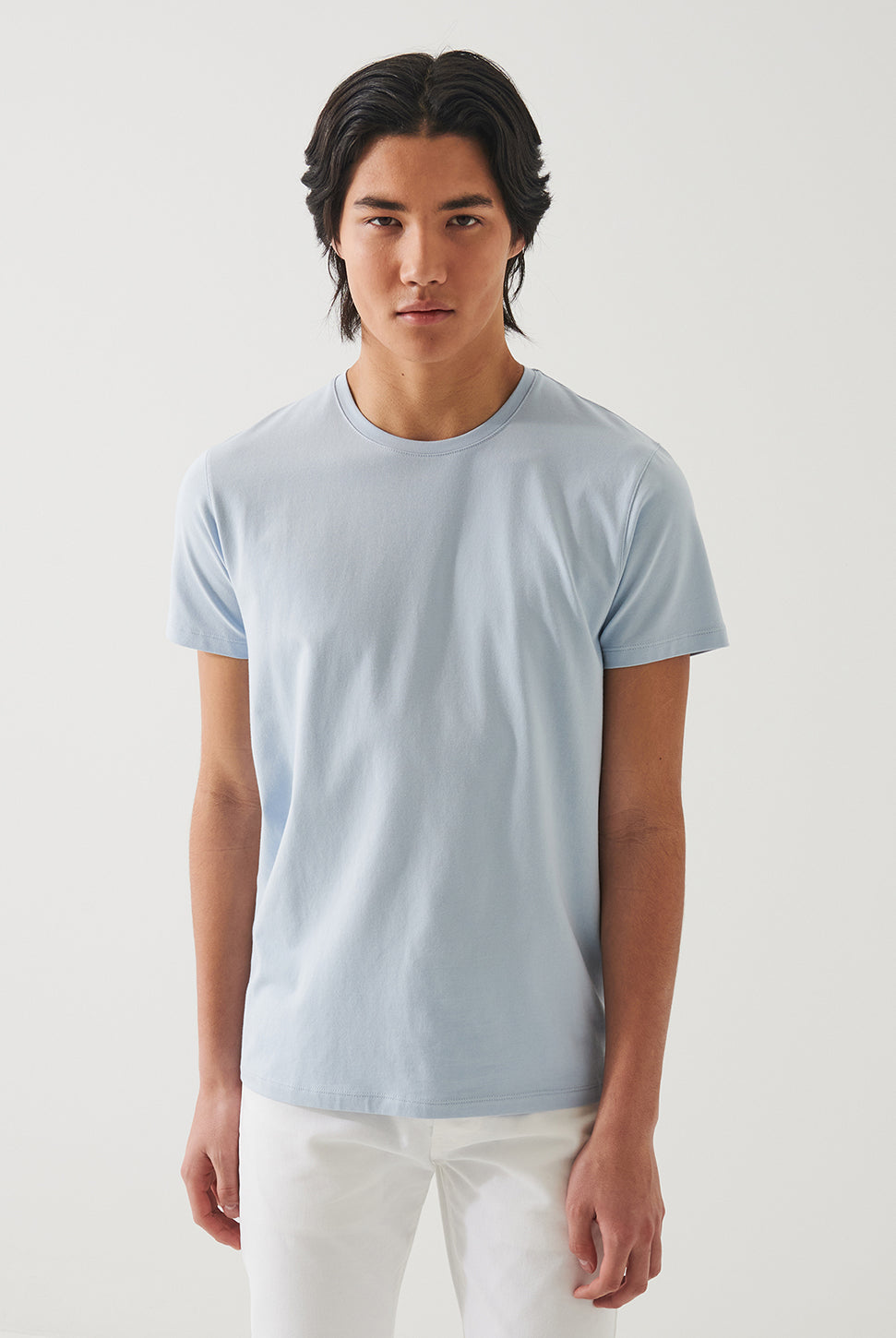 Iconic Pima Crew Neck T-Shirt - Blue Ice-Patrick Assaraf-Over the Rainbow