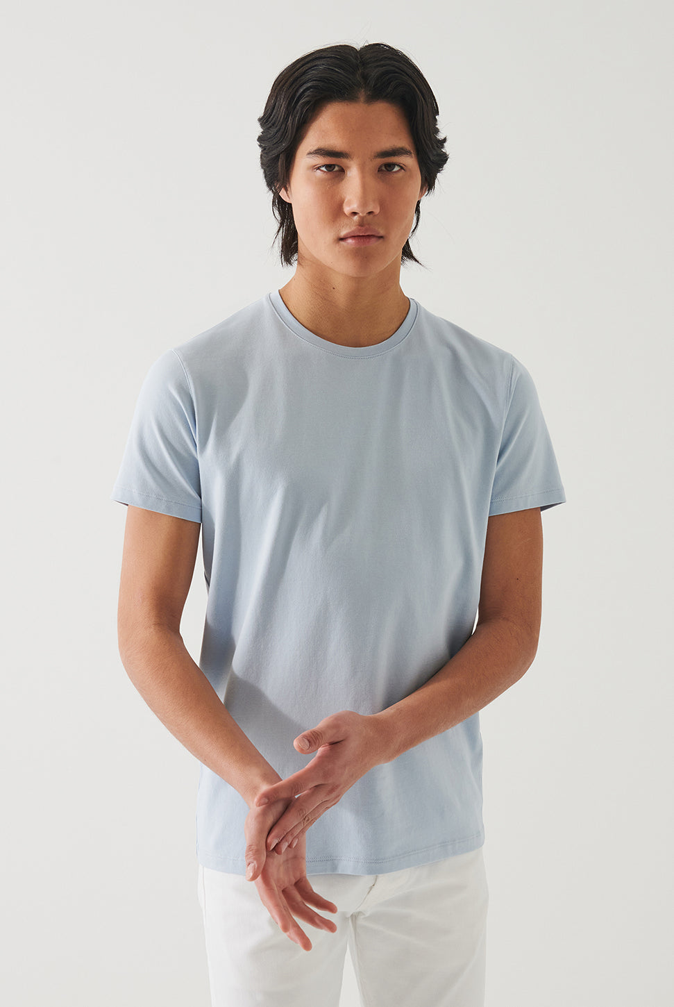 Iconic Pima Crew Neck T-Shirt - Blue Ice-Patrick Assaraf-Over the Rainbow