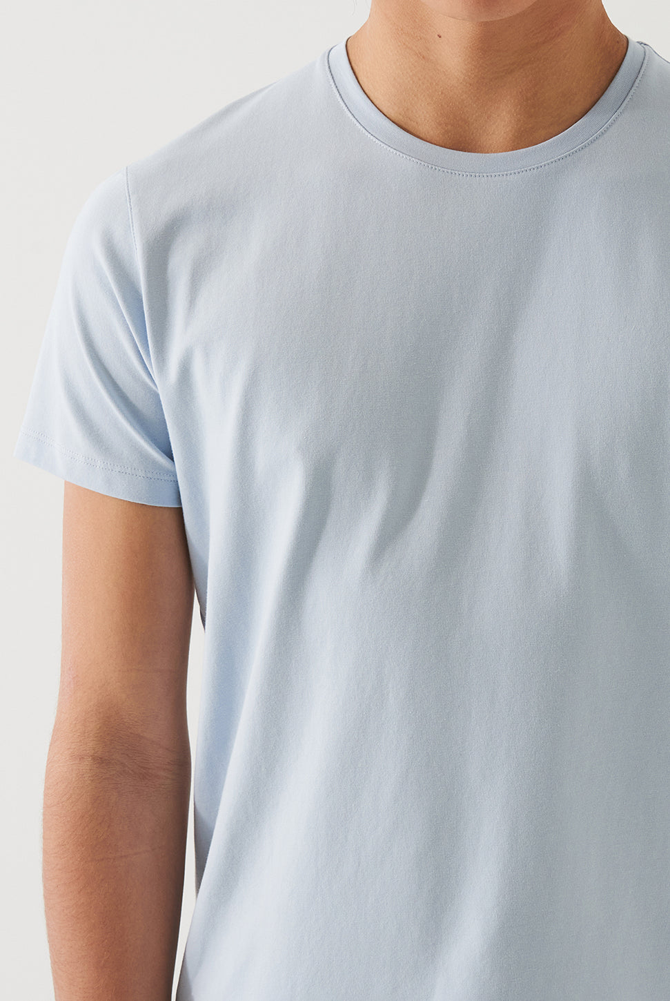 Iconic Pima Crew Neck T-Shirt - Blue Ice-Patrick Assaraf-Over the Rainbow
