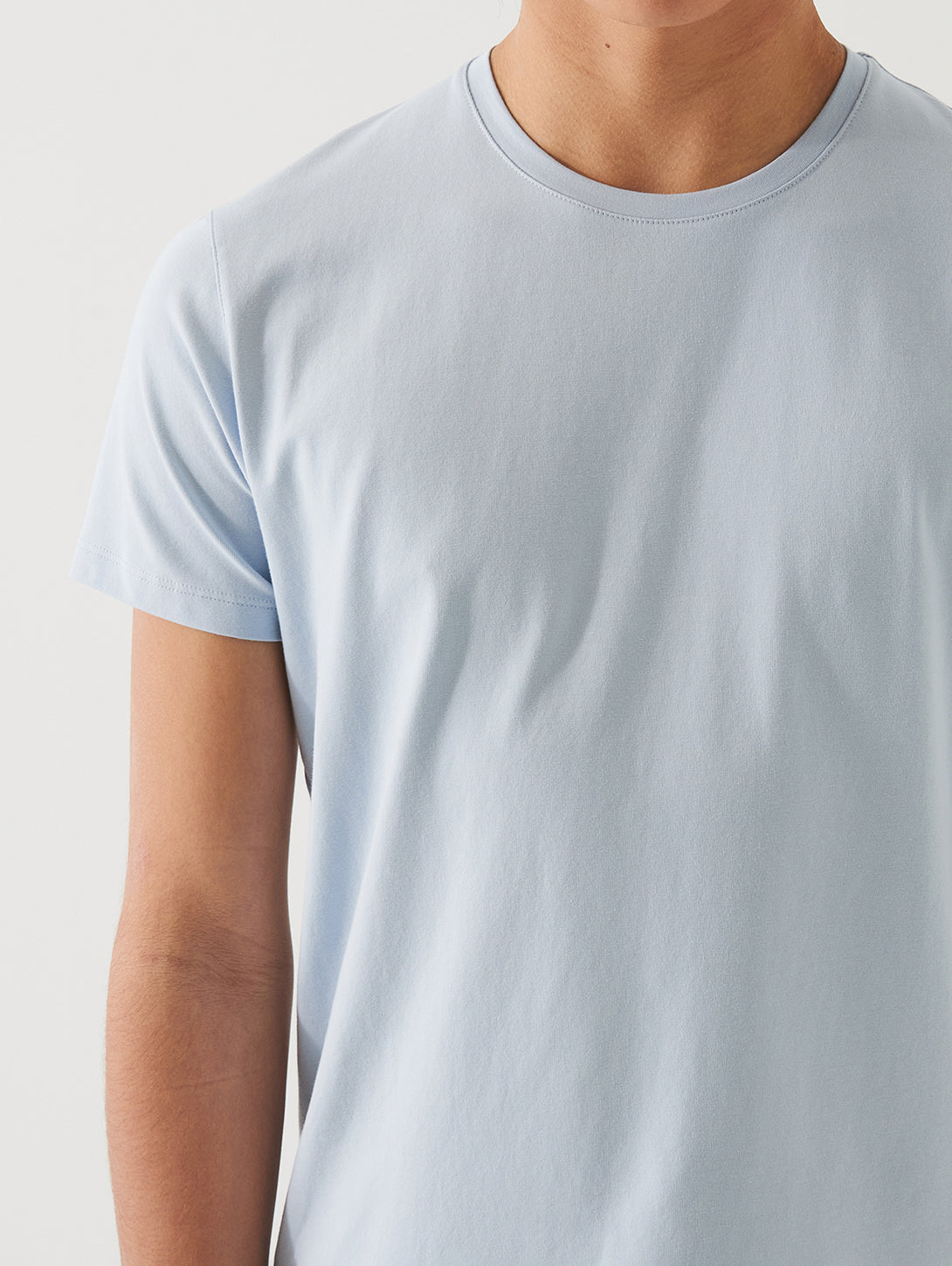 Iconic Pima Crew Neck T-Shirt - Blue Ice-Patrick Assaraf-Over the Rainbow