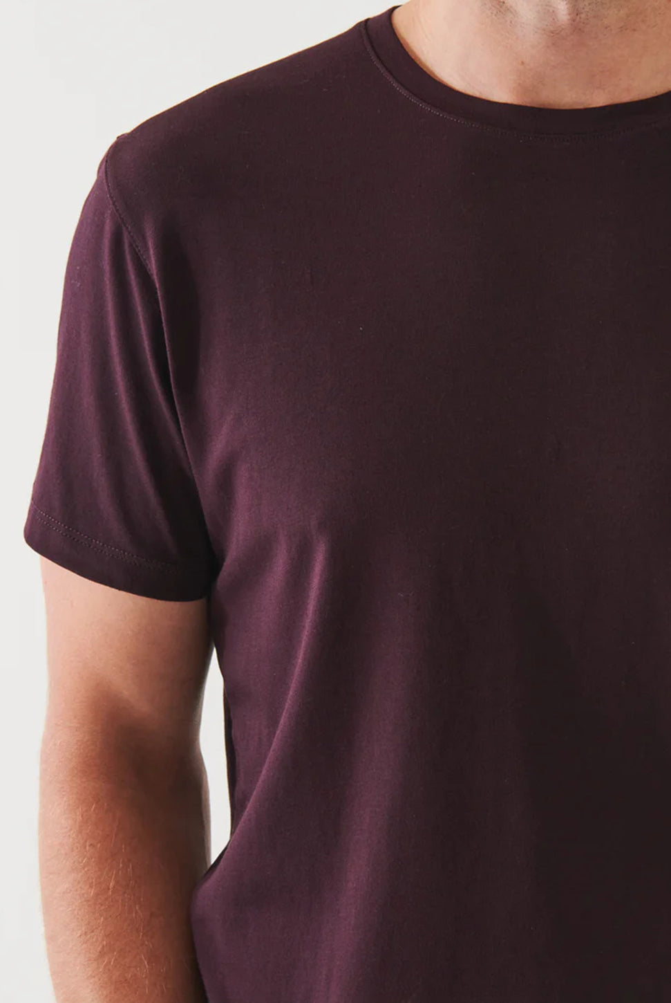 Iconic Pima Crew Neck T-Shirt - Bordeaux-Patrick Assaraf-Over the Rainbow