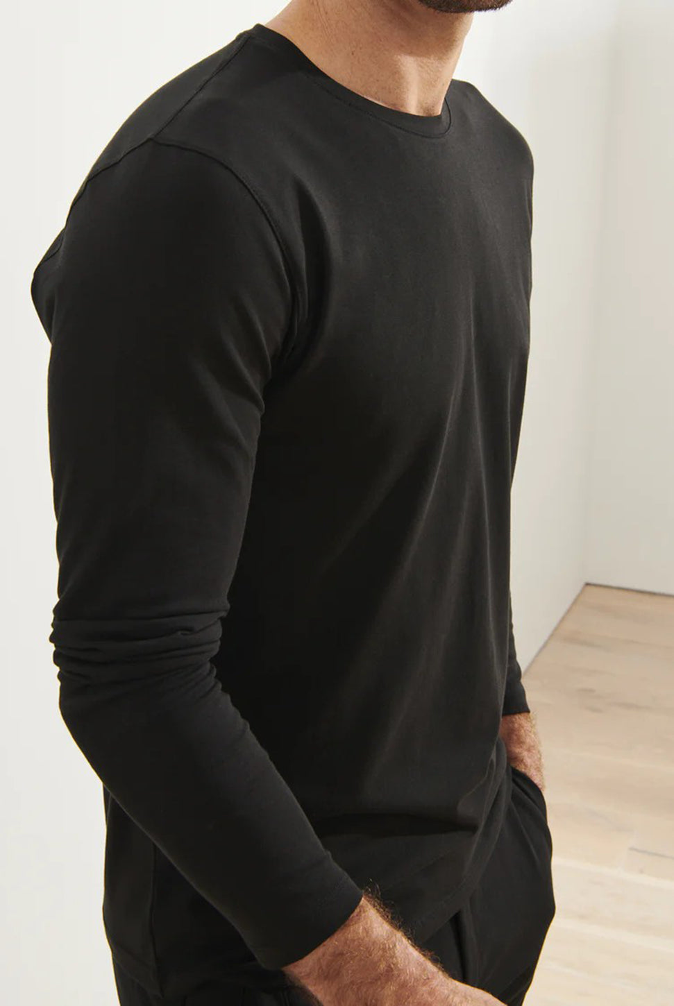 Iconic Pima Long Sleeve Crew T-Shirt-Patrick Assaraf-Over the Rainbow