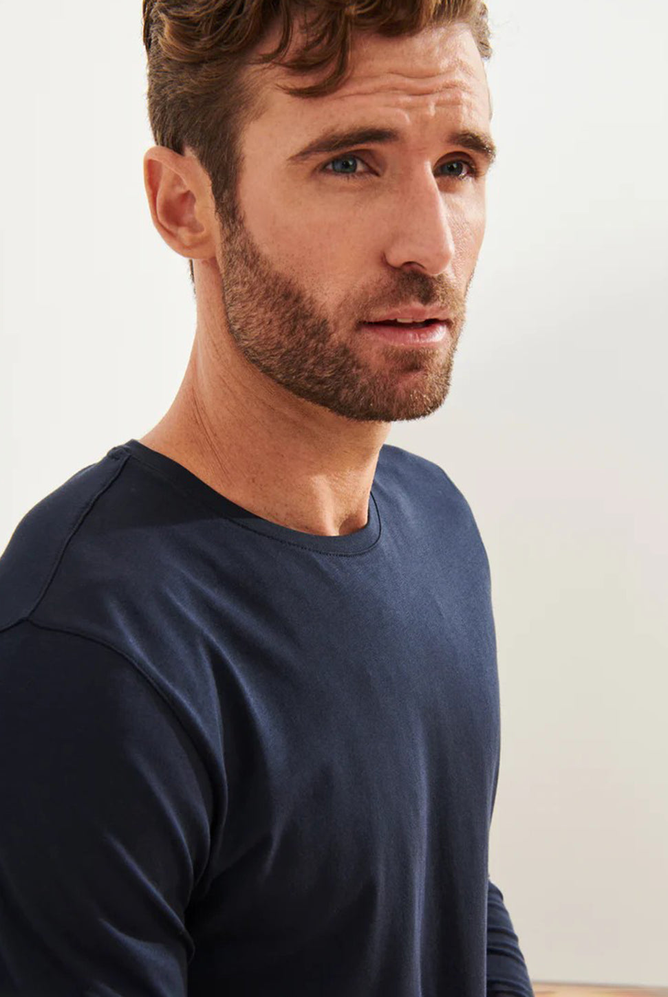 Iconic Pima Long Sleeve Crew T-Shirt-Patrick Assaraf-Over the Rainbow
