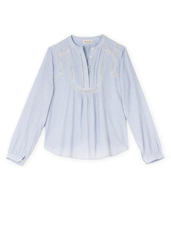 Adley Long Sleeve Top - Light Blue-MABE-Over the Rainbow