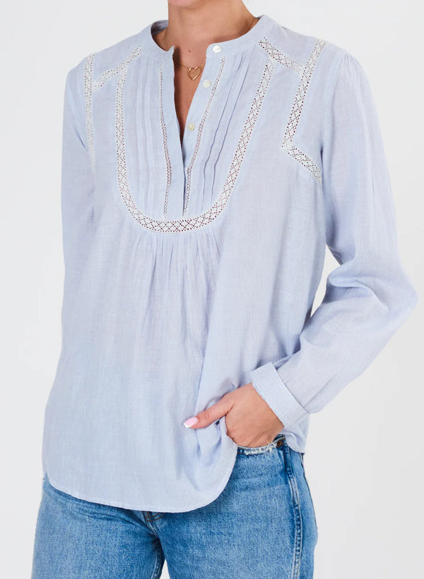 Adley Long Sleeve Top - Light Blue-MABE-Over the Rainbow